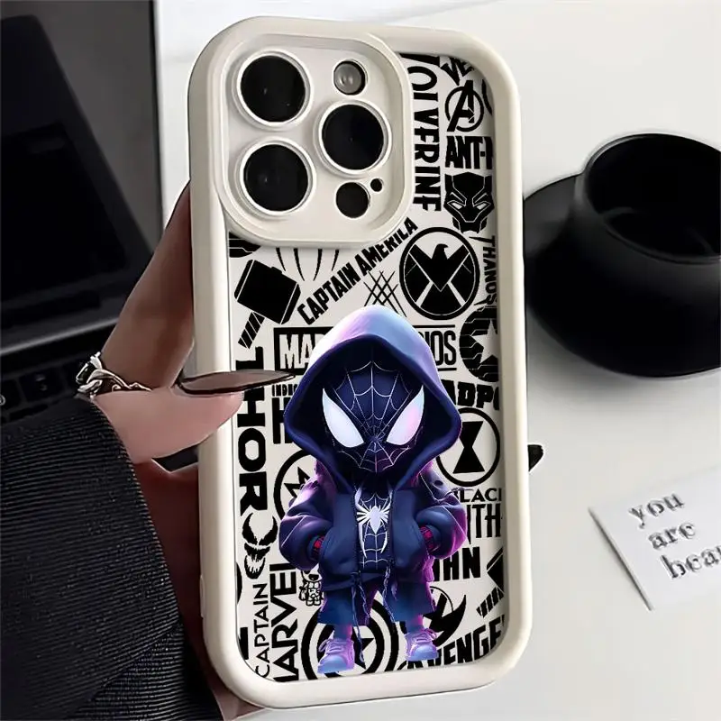 thumbnail image 1 of Marvel-Funda de silicona líquida para teléfono móvil, carcasa suave de Deadpool, Spiderman Boy, para Apple iPhone 11, 12, 13, 14, 15 Pro Max, 16 Plus, 1 of 5
