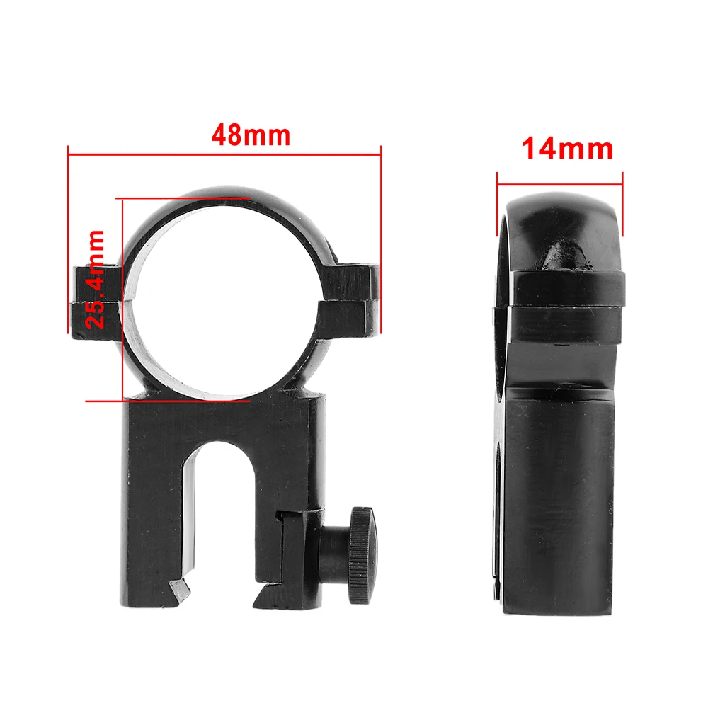 2PCS 25.4mm Rifle Scope Mounts Aluminum Metal Mount 11mm