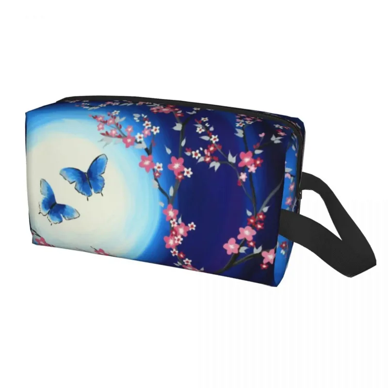 

Cute Japanese Cherry Blossoms Butterflies Travel Toiletry Bag Women Flower Floral Makeup Cosmetic Bag Beauty Storage Dopp Kit