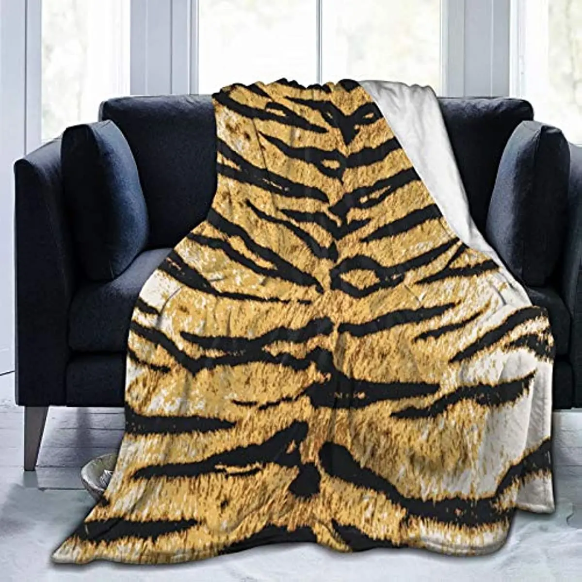 

Animal Skin Tiger Print Soft Throw Blanket All Season Microplush Warm Blankets Lightweight Tufted Fuzzy Flannel Fleece