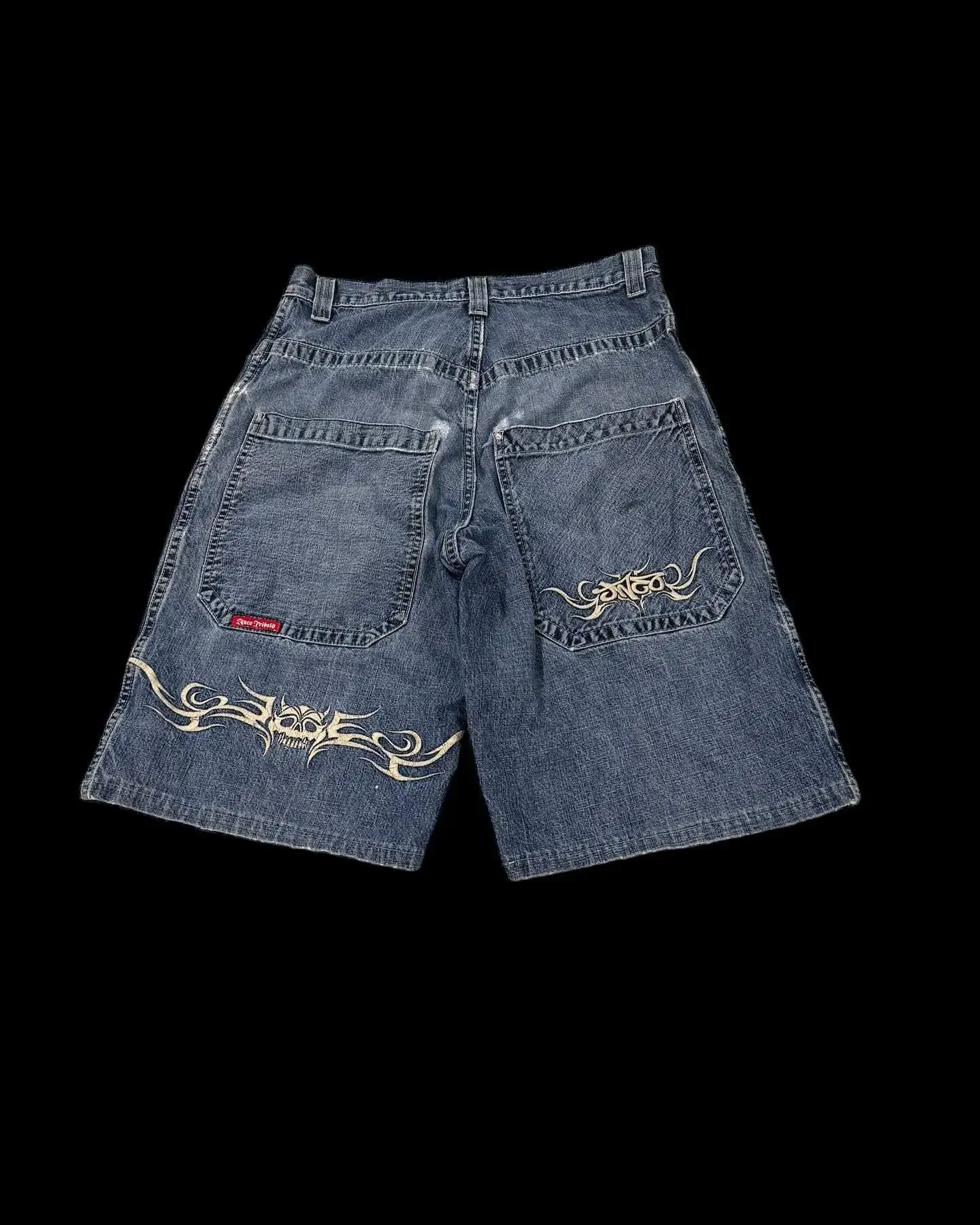 

Шорты JNCO в стиле Харадзюку в стиле хип-хоп Y2K, синие мешковатые джинсовые шорты в ретро-стиле с графическим рисунком, штаны для спортзала, мужские и женские новые баскетбольные шорты с высокой талией
