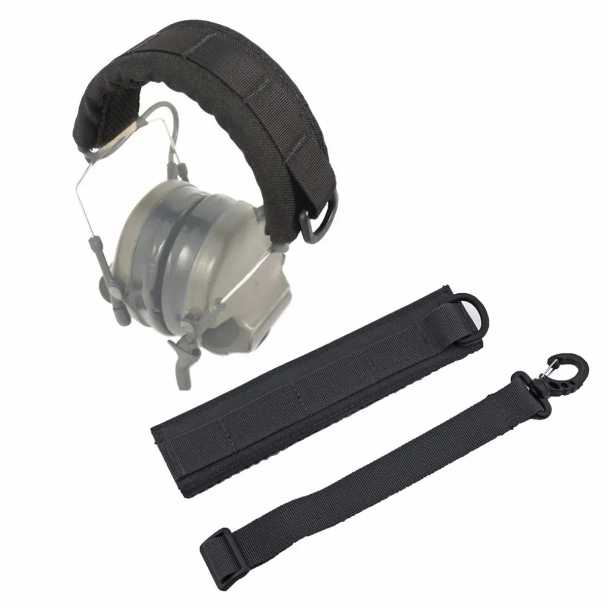 Tactical Modular Headset Cover Molle Headband Earphone Microphone Protection Case Hunting Earmuff Headphone Stand Strap Headphone Cover