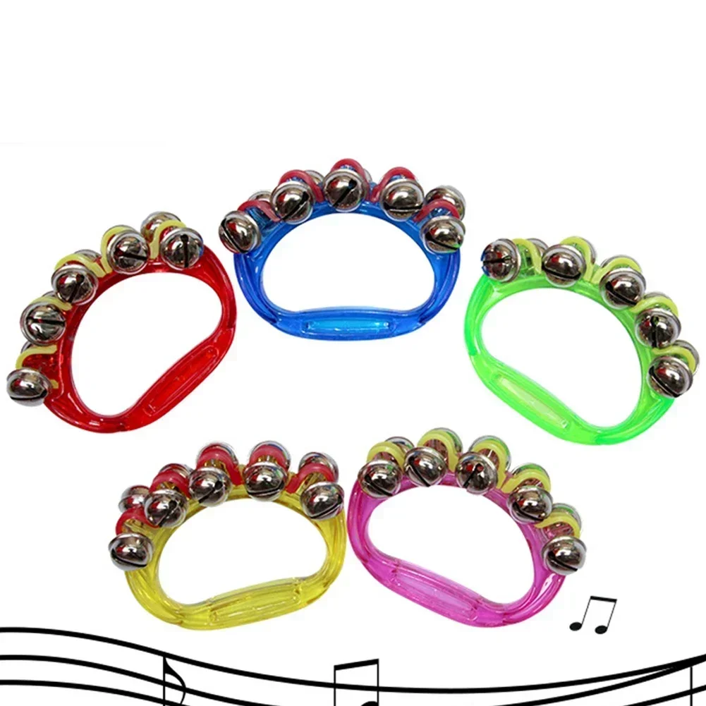 Double Row Metal Jingles Hand Held Percussion Half-Moon Tambourines Musical Instrument Gifts Hot Sale For Kids Adults Party Part