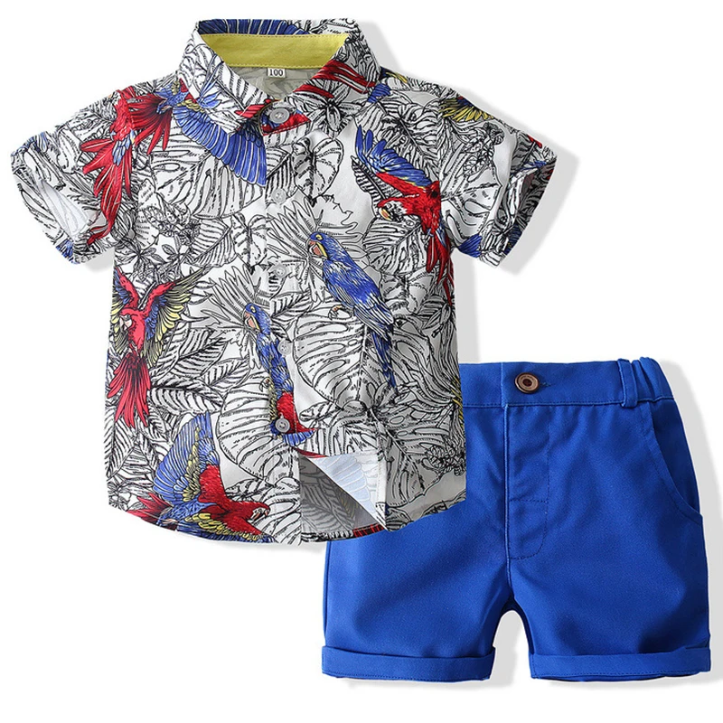 

2Piece Summer Baby Clothes Toddler Boy Outfit Fashion Casual Short Sleeve Cotton Children T-shirt+Shorts Kids Clothing Set BC436