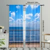 2Pcs Seaside Landscape Curtains Sea Walkway Fence Bueatiful Popular Curtain Suitable For Living Room Bedroom Bar 5