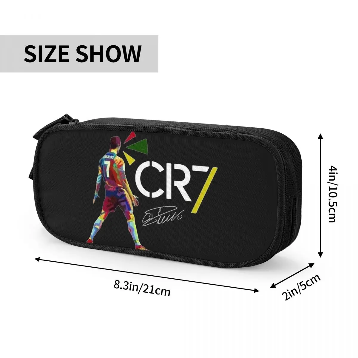 Pencil Cases Fashion Football Ronaldo Signature Pencil Case Classic Pen Bag for Student Large Storage Students School Cosmetic Pencilcases