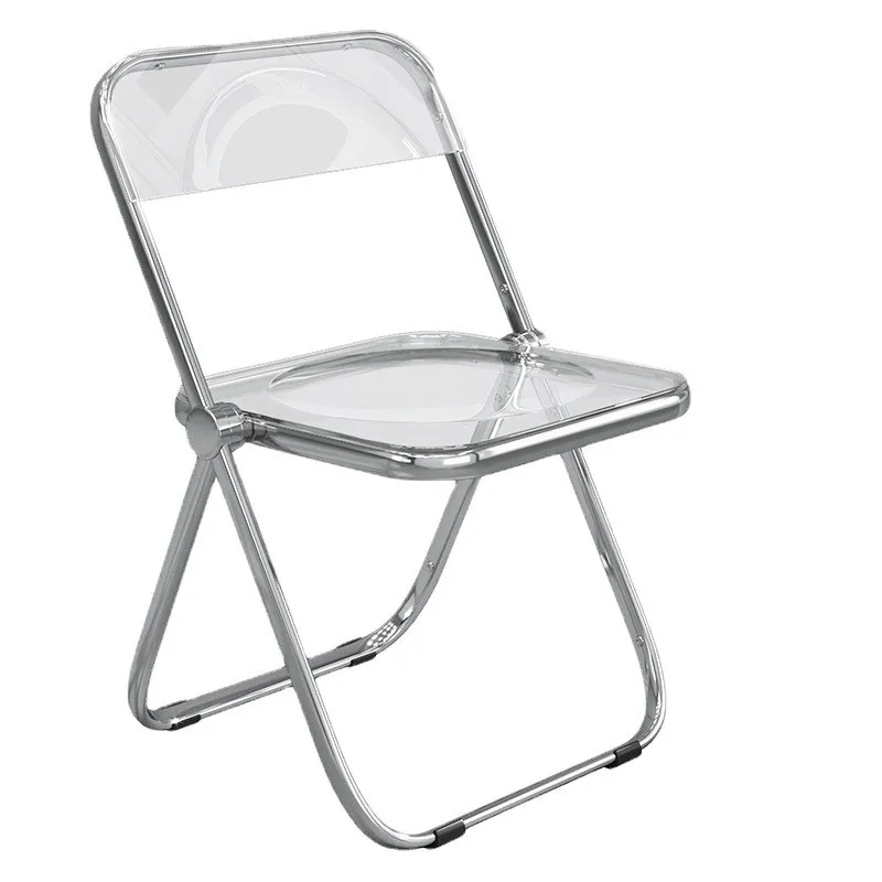 Realife Transparent Folding Acrylic Chair With Electroplating Frame for Household Dining Chairs Light Luxury And Customizable