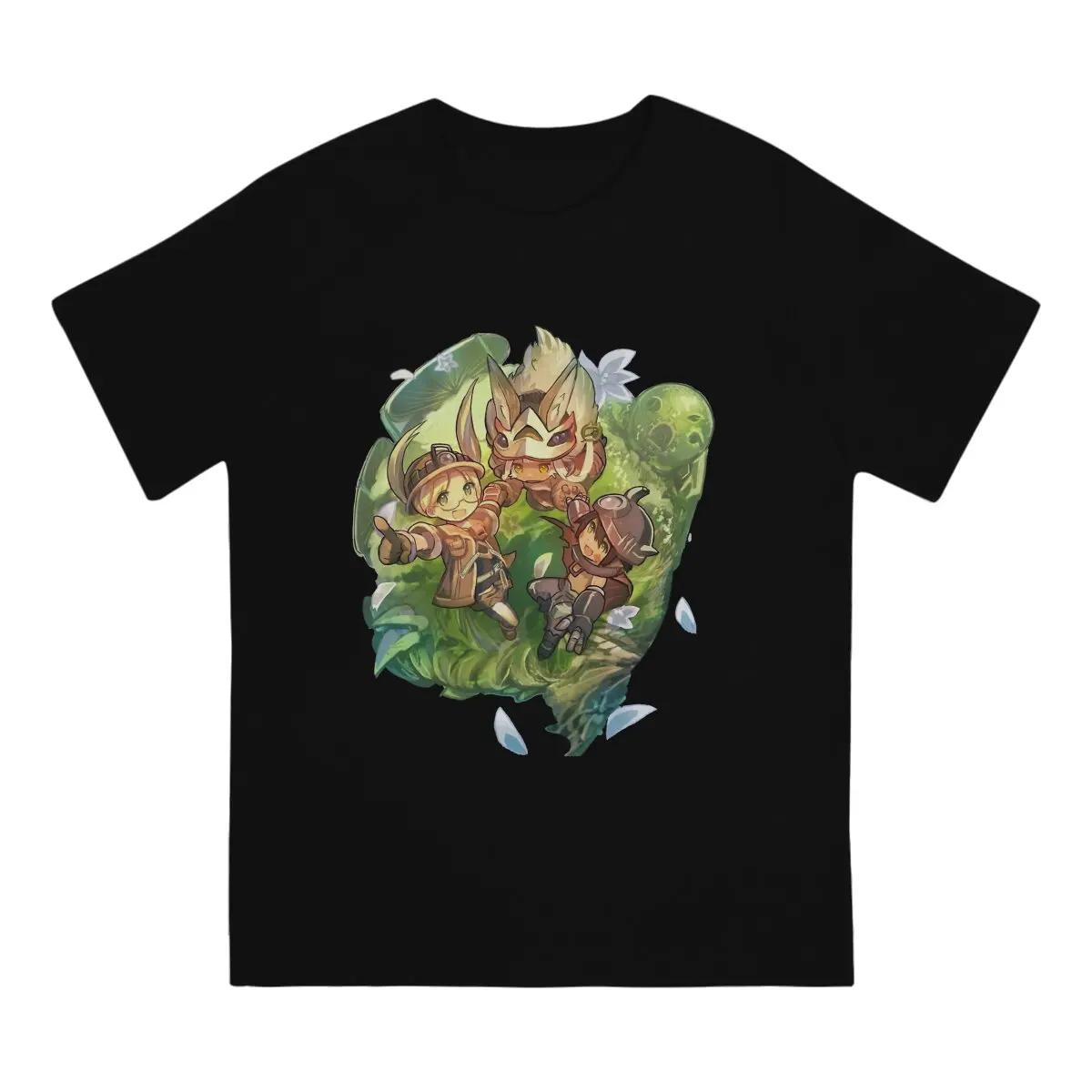 

Anime Characters Man's TShirt Made in Abyss Crewneck Short Sleeve 100% Cotton T Shirt Humor Top Quality Birthday Gifts