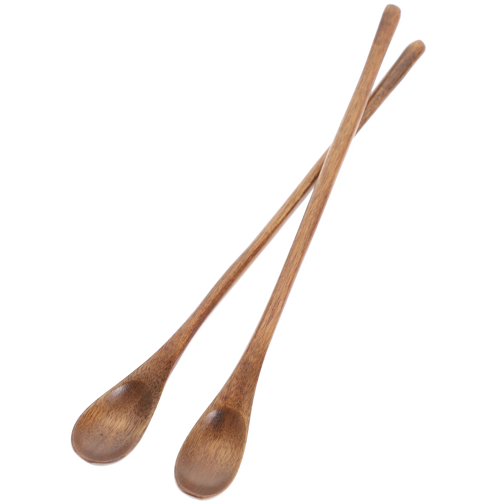 Long Wooden Spoon for Eating Mixing 2PCS