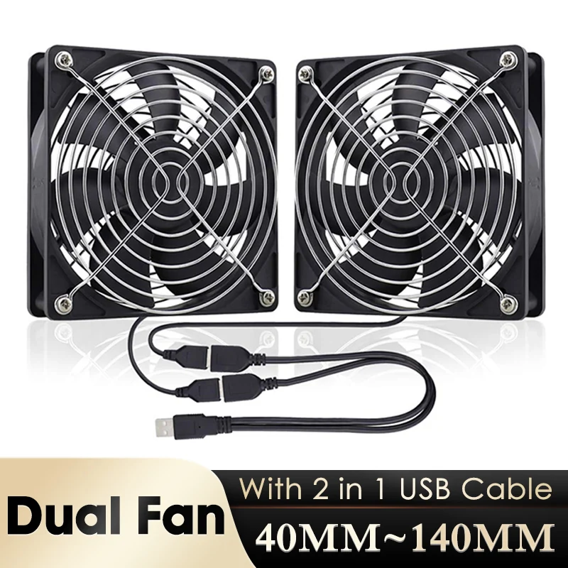Ventiladores Usb Alimentados por Gdstime em Cabo Usb Receptor av Arrefecimento Dual dc 5v 40 mm 50 mm 60 mm 80 mm 92 mm 120 Milímetros 140 Milímetros dc