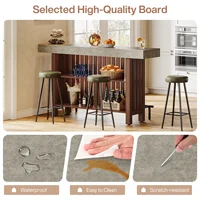 63-Inch Large Home Bar Unit, 2-Tier Mini Bar Table Height Pub Table with Footrest 6