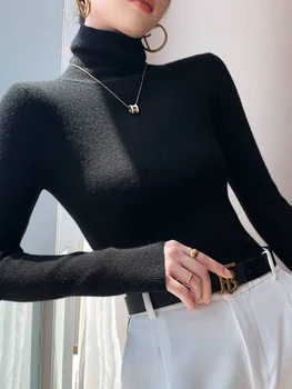 سترة نسائية لخريف وشتاء 2025 بأكمام طويلة بلوفرات ذات ياقة مدورة سترة عصرية كورية دافئة سترة تريكو ناعمة 4