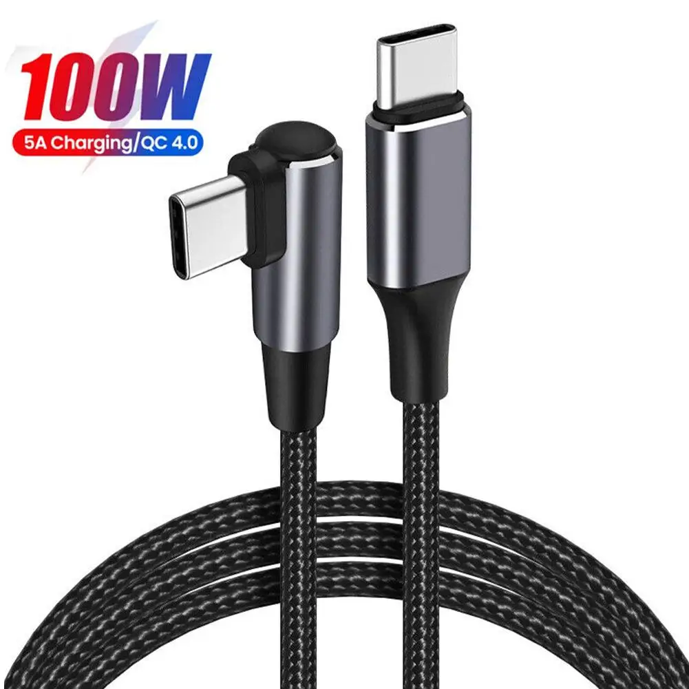 

5A PD 100W Type C To USB C Charge Cable For Iphone 15 Series Pro Double Elbow QC4.0 Fast Charging Data Cord For Samsung G4Z7