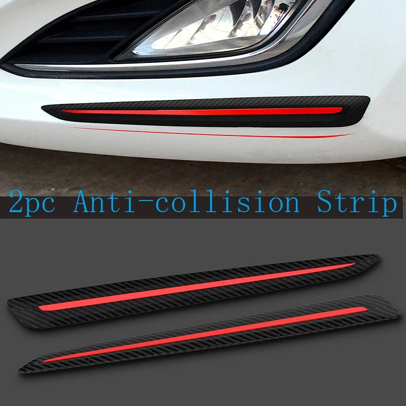 

2pcs Car Anti-collision Strip Front Rear Bumper Anti-scratch Collision Rubber Strip Car Styling Decoration Protection Sticker