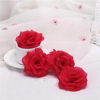 Set of 10 Elegant Gold Silk Rose Flower Heads