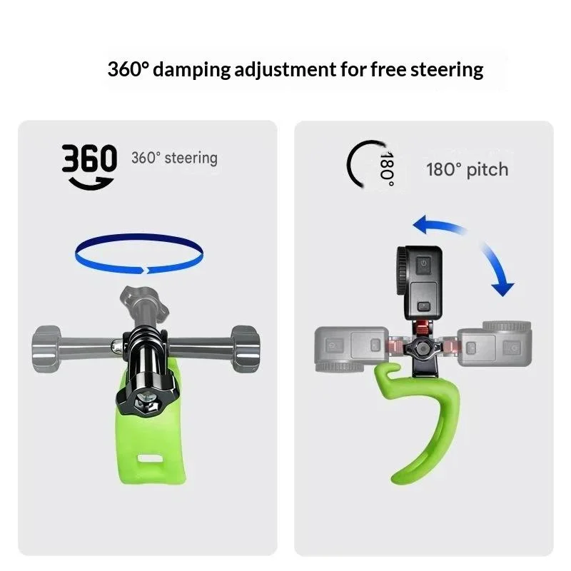 1 Pezzo Supporto Regolabile in Silicone Ronkoen per Action Camera, Mini Staffa Flessibile per Accessori Action Camera Insta360, Articoli di Cancelleria NF - immagine 4