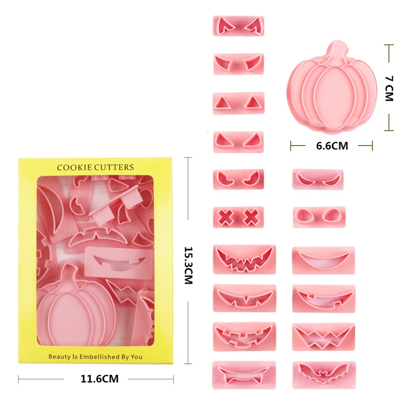 Cookie Cutter Pumpkin Expression Halloween Cookie Cutter Biscuit Stamp Sandwich Icing Cookie Fondant Cake Party Bread Baking Decoration Tools