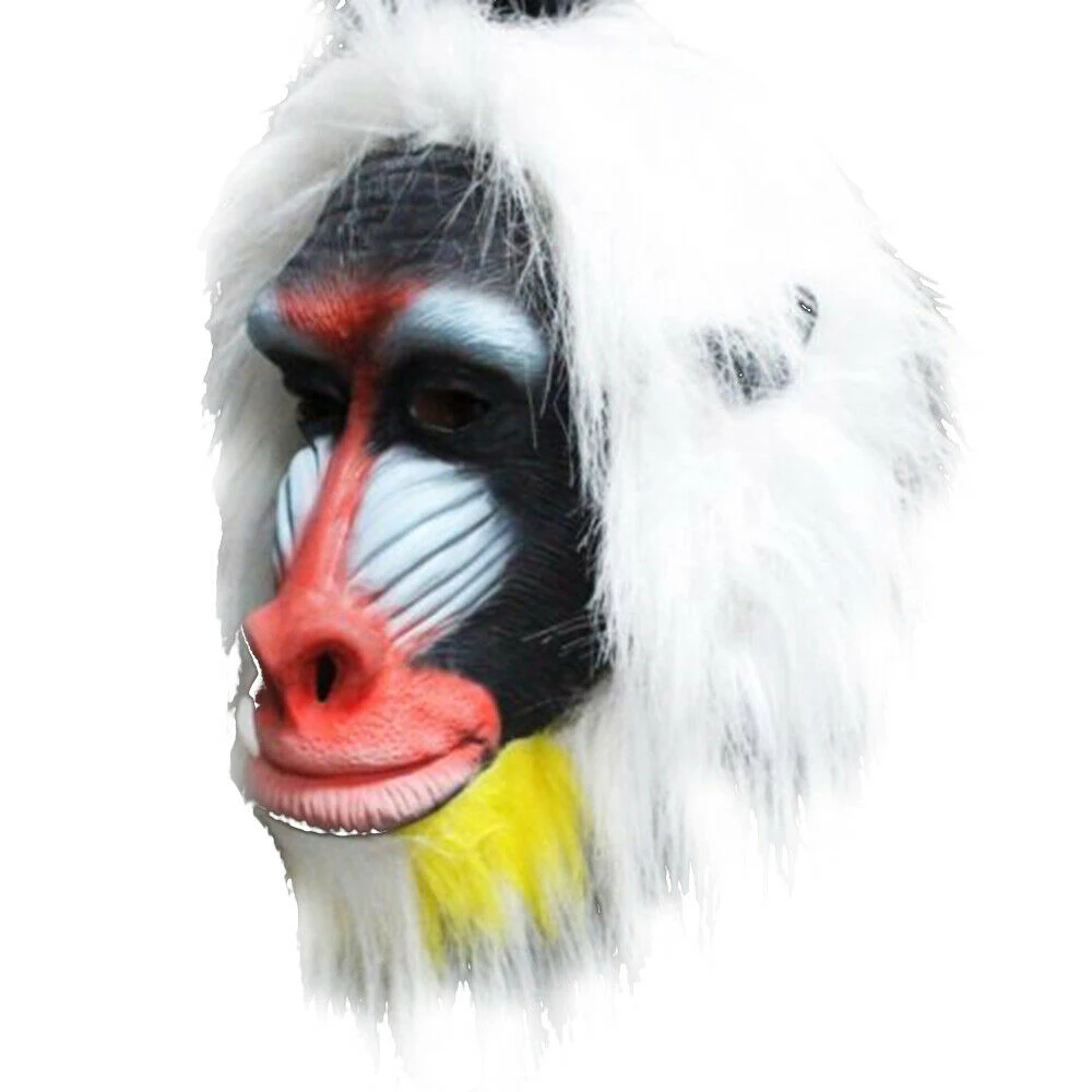 Máscara animal da cabeça do babuíno, macaco macaco da selva gorilla máscara látex traje festa