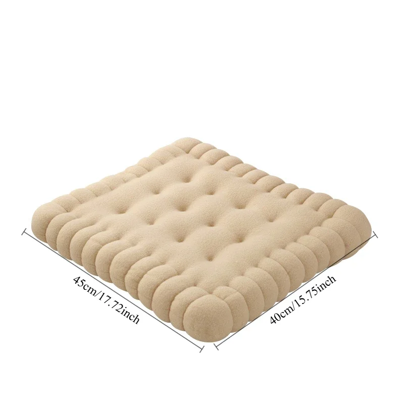 INS Cookie Biscuit Cushion Soft Cute Throw Pillow Square Circle Thicken Seat Decorative Flooring for Living Room Household Chair 4