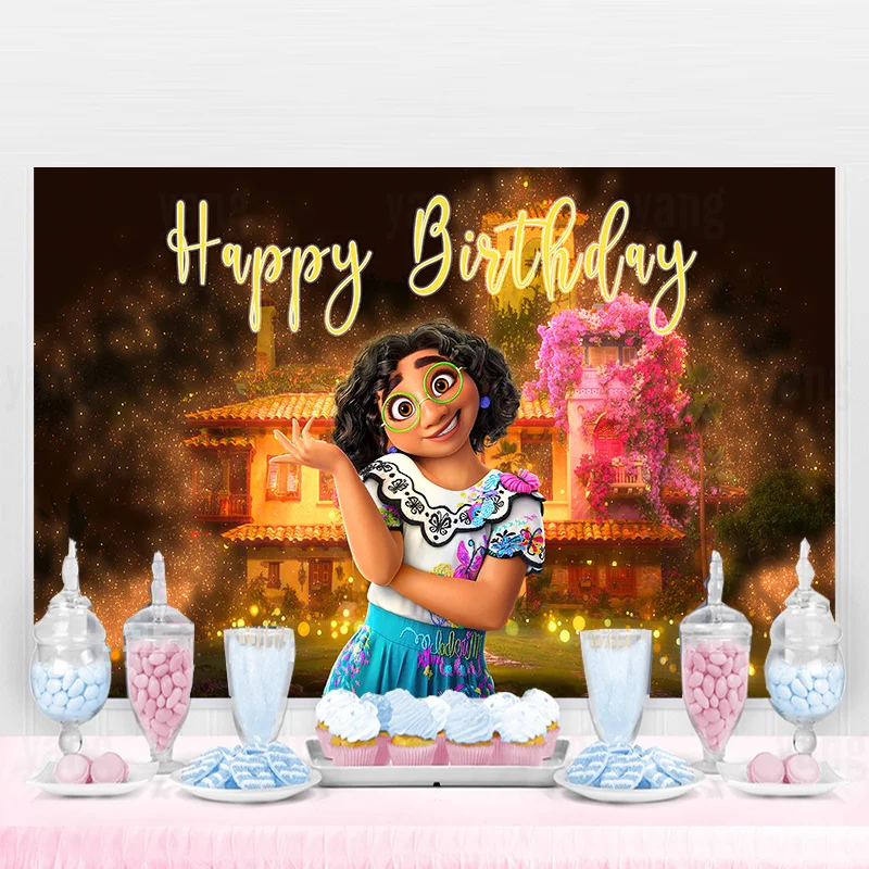 Disney Encanto Maribel Magic Custom Photography Background Birthday Party Decoration Backdrops Vinyl Cloth Baby Shower Kids