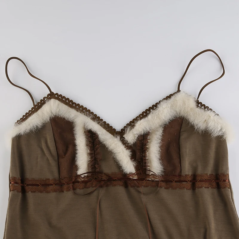 brown cami vest top