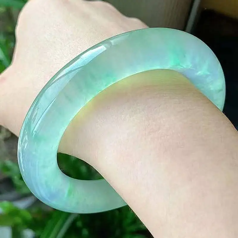 100 Grade A Burma Jade Bangle Women Fine Jewelry Genuine Natural
