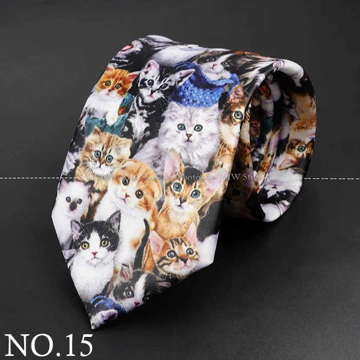 Mens Silk Tie - Creative Graffiti Animal Print Necktie for Business Weddings and Parties
