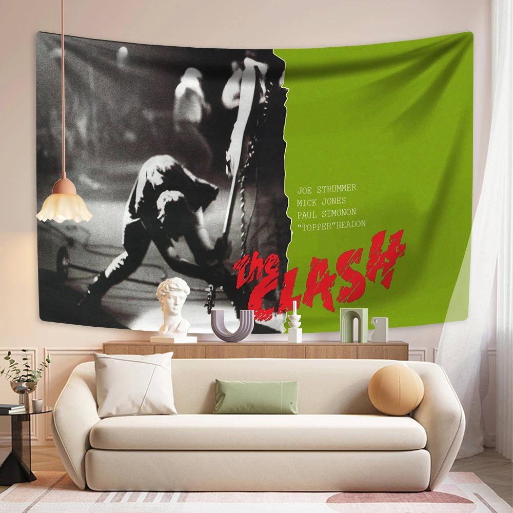 Music Tapestry Rock And Roll Heavy Metal The Clashs Wall Hanging Bedroom Decoration Large Fabric Dorm Backdrop Concert Decor tapestry decorations
