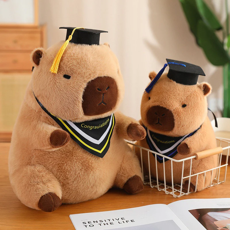 Plush Doll Capybara Plush Toy Simulation Doctor Capibara Stuffed Animals Birthday Graduation Gift Soft Stuffed Animal Kawaii Home Decor