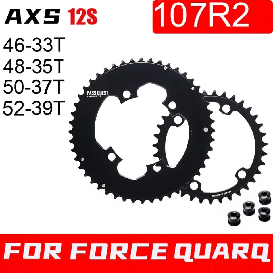 107BCD Double Chainring 2X Sprocket For SRAM FORCE Quarq Power Meter AXS 12S Road/Gravel Bike 46-33 48-35 50-37 52-39 bicycle sprocket gear bicycle parts bike sprocket