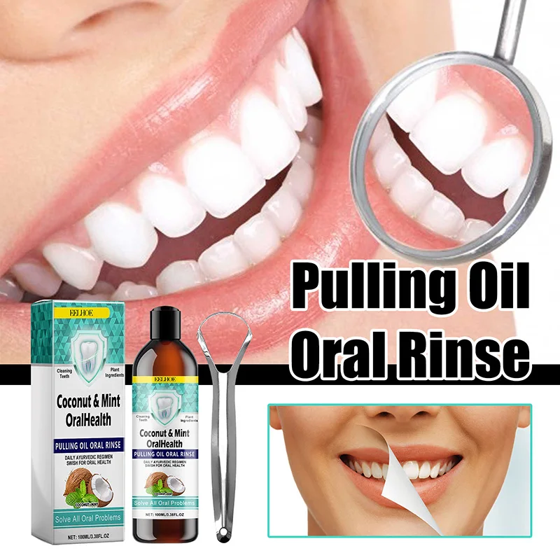 

2024 New eelhoe Oral Coconut Oil Mouthwash Removes Stains Beautifies Teeth Freshens Breath Cleans Mouth And Protects Gums