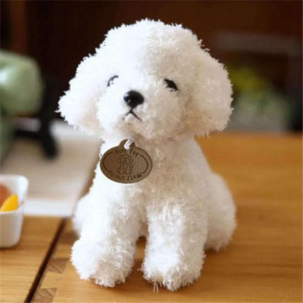 20 cm großer, niedlicher Teddy-Plüschhund mit Lockenmuster und Anhänger – das perfekte Geburtstagsgeschenk für Kinder_voghion.com
