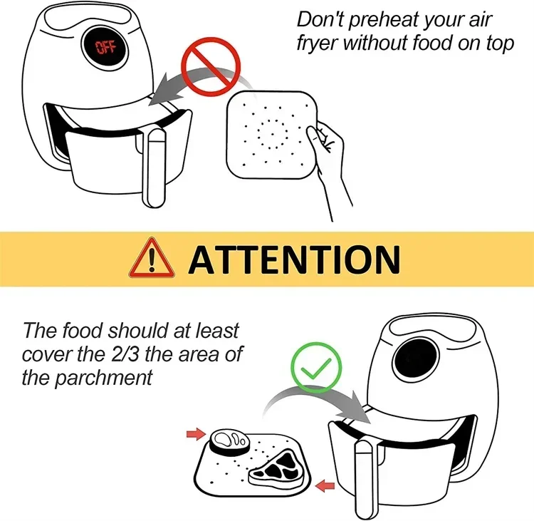 50/100 Pcs Square Air Fryer Parchment Paper Liners – Upgraded Disposable Baking Paper w... - SKU AFPL1943 - UGI Packaging