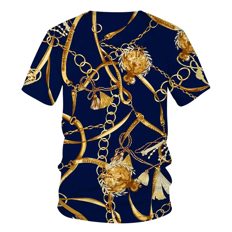 Luxus Barock Stil 3D Druck männer T-shirts Mode Rundhals Kurzarm Lose Tops Tees Übergroßen Männer Kleidung 6XL 2023 neue – Detail 30