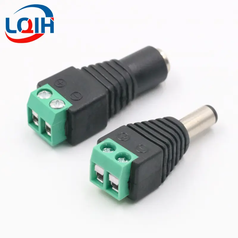 DC Terminal Connector 2pin DC Power Adapter 5.5mm x 2.1/2.5mm Plug Male to Female Jack Connector Plug For LED Strip CCTV Came - Image 2