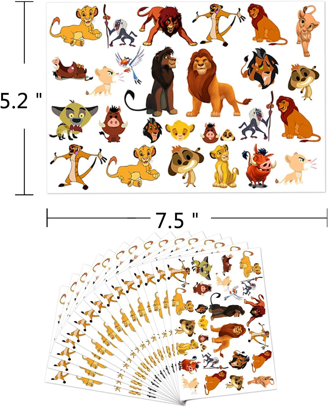 Disney leão rei simba tatuagem adesivo descartável transferência de água leão  rei festa adesivo brinquedo prêmio presente aniversário das crianças -  AliExpress, image size:1107x1371