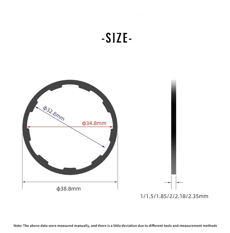 1/1,5/1,85/2/2,18/2,35mm Fahrrad Nabe Unterlegscheibe MTB Tretlager Spacer Schwungrad Kassette Dichtung Rennrad Freilauf Unterlegscheibe – Detail 8