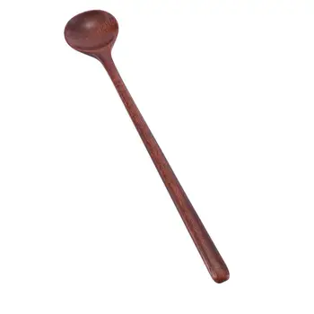 Stirr 10,9 pollici rotondo in legno naturale manico lungo cucchiai utensili da cucina forniture da cucina cucchiaio da zuppa 1