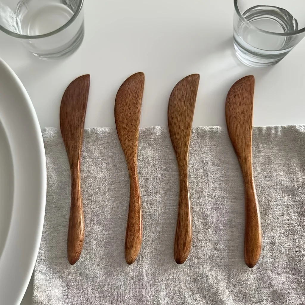 1Pc Wooden Marmalade Knife Japan Butter Spatula Dinner Knives Thick Wooden Handle Knife Style Cheese Cutter Kitchen Tool Gadgets