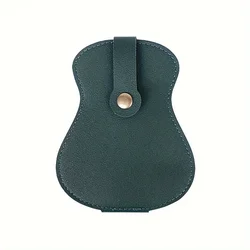 Premium Leather Guitar Pick Storage Bag - Stylish & Compact, Holds 18 Picks (A green paddle bag)