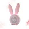 Pink Alarm Clock Table Silicone Charge Student Cartoon Rabbit Shaped Easy Time Setting 4