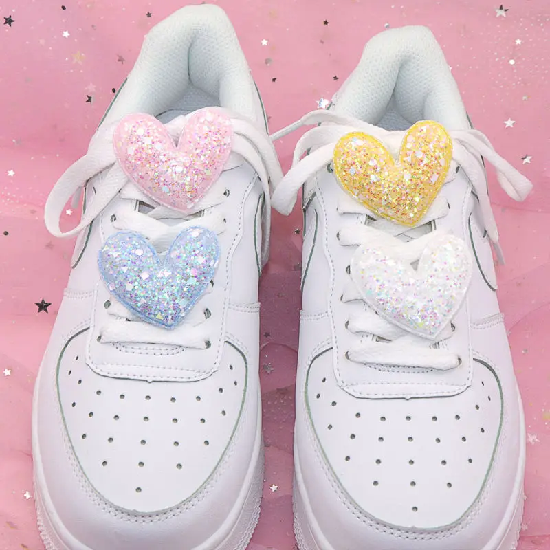 Cordones decorativos para zapatillas Nike Air Force 1, accesorios de  bricolaje, con purpurina, hebilla de corazón|Decoraciones de calzado| -  AliExpress