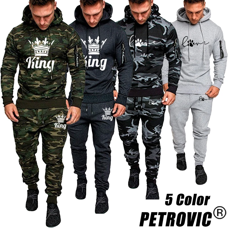 

Спортивный костюм Мужской флисовый с принтом, на весну-осень