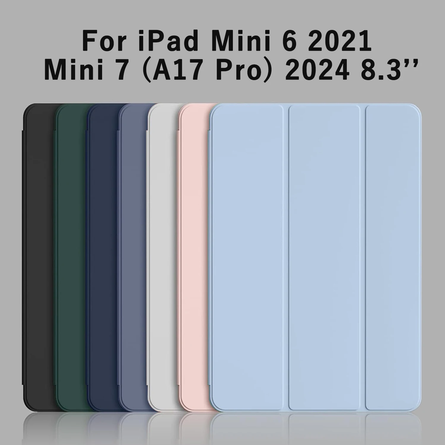 Premium Tri-fold Flip Case with Magnetic Stand, PU Leather Protective Cover