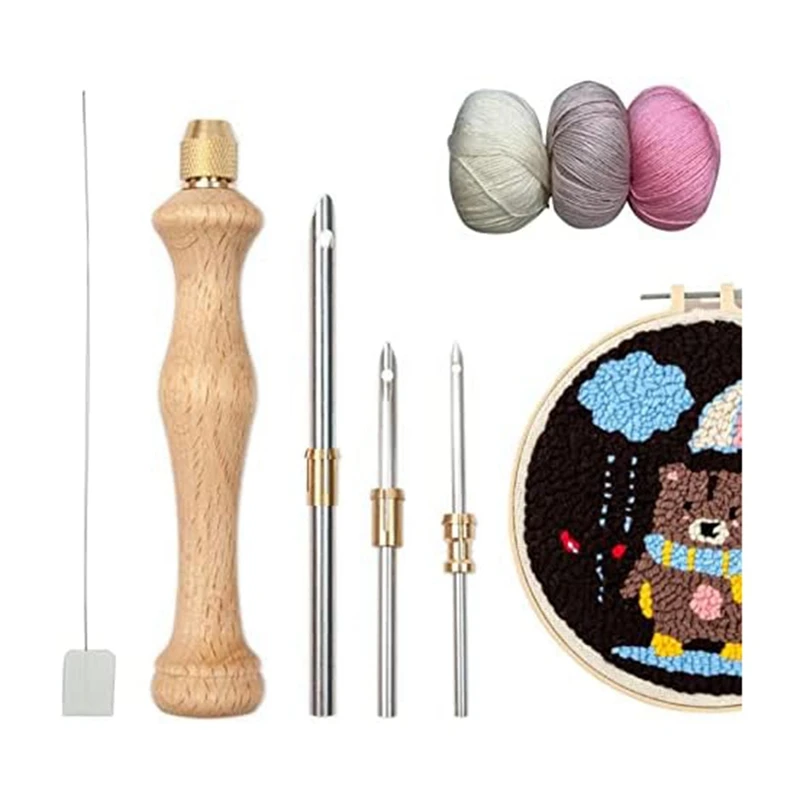 Punch Needle Rug Punch Needle Embroidery Set DIY Craft Needlework For Stitching Applique Easy To Use