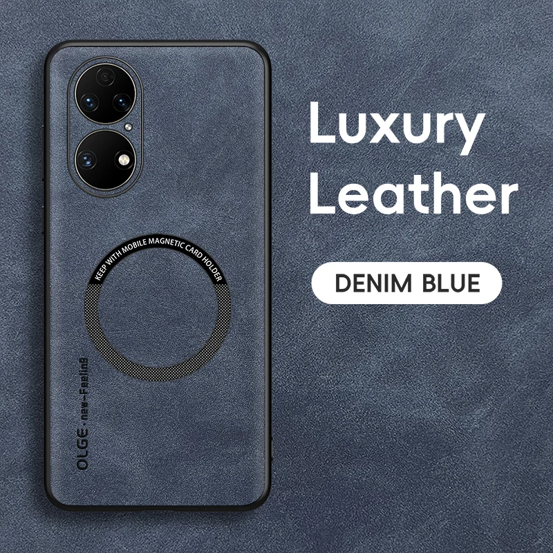 Magnetic Retro Leather Soft Wireless Charging Phone Case Cover