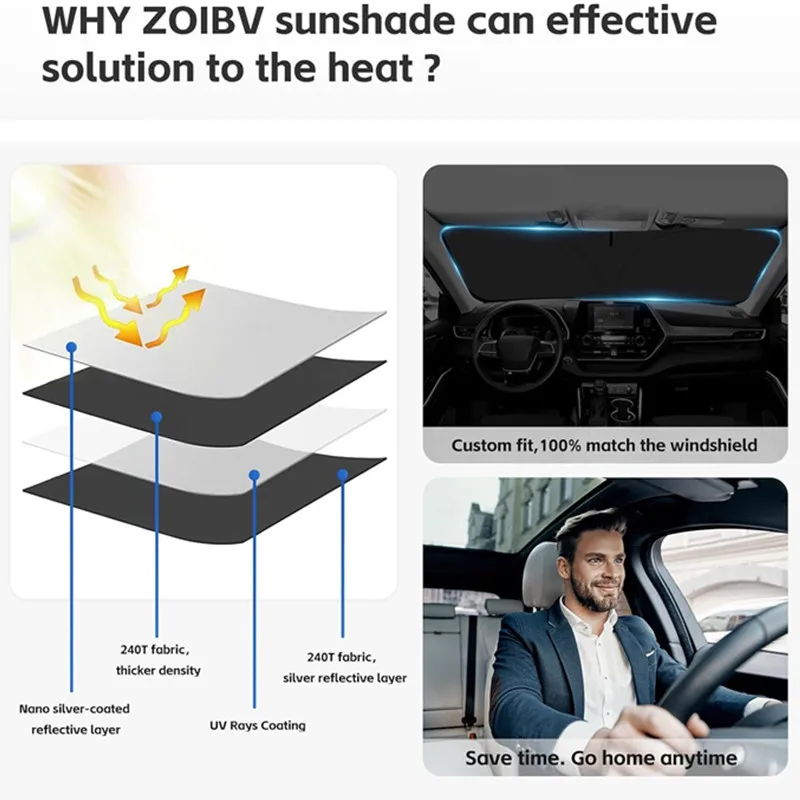 Car Windshield SunShade For Mercedes Benz B-Class W245 W246 W247 Auto Accessories Window Shade Sun Visor Cover Foldable Anti-UV — view 4