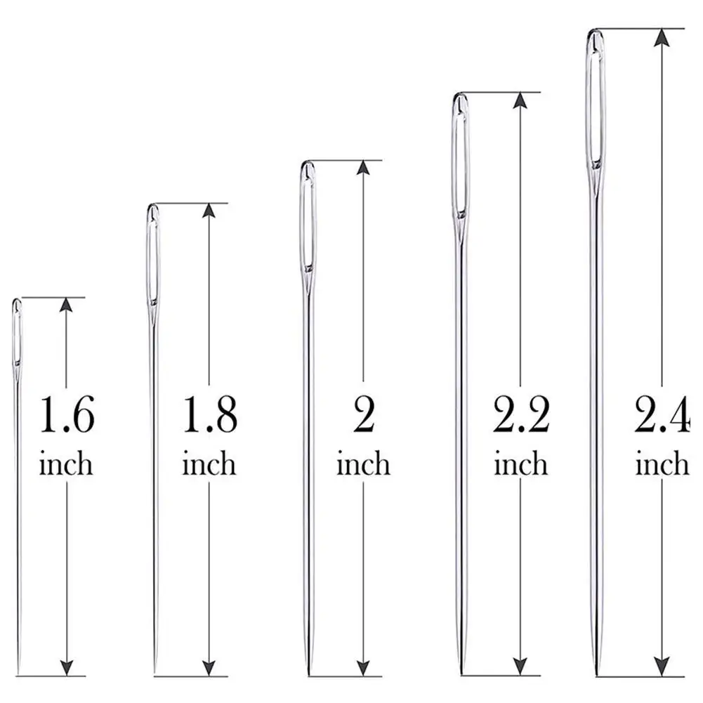 25 Stuks 5 Maten Staal Grote Eye Naalden Huishoudelijke Naaien Accessoires Hand Craft Borduren Tool Kruissteek Naalden