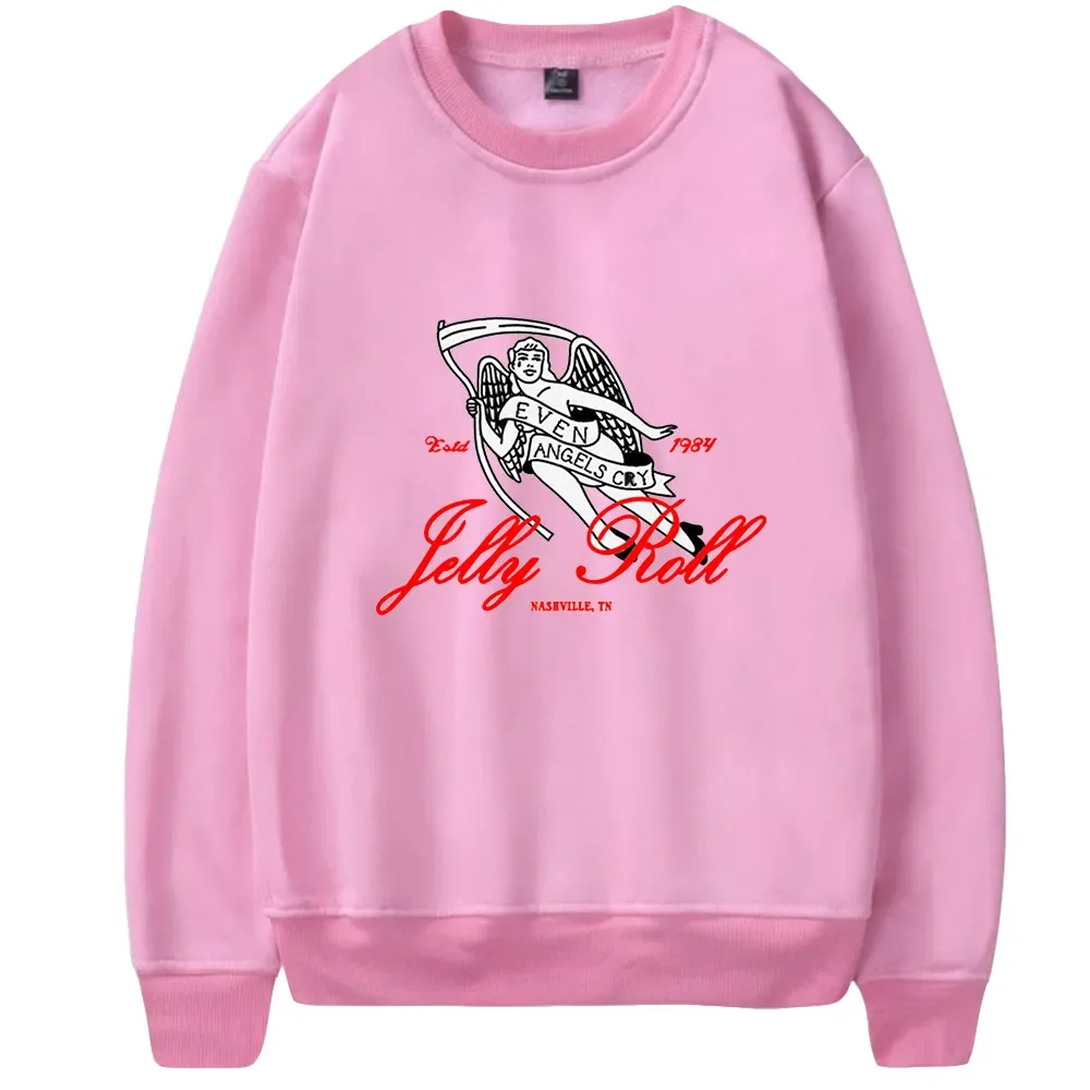 

Jelly Roll Rapper Merch ANGEL DEMON SKULL Daily Winter Unisex Print Casual HipHop Style Long Sleeve Top Shirt Clothes Streetwear