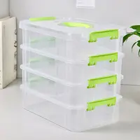 1Pcs Drawer Table Desk Storage Organizer 4 Layers Transparent Makeup Organizer Box Plastic School Office Jewelry Container Bins 2